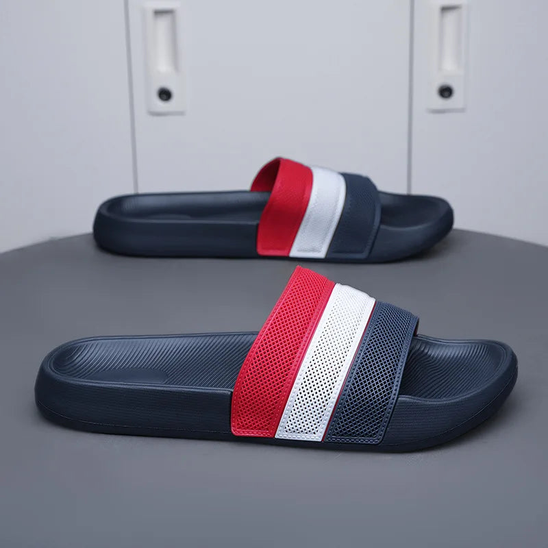 Men's Summer Outdoor Anti-slip Indoor Casual Beach Sandals Fashionable Flat Slippers Comfortable Breathable Slip-On Shoes