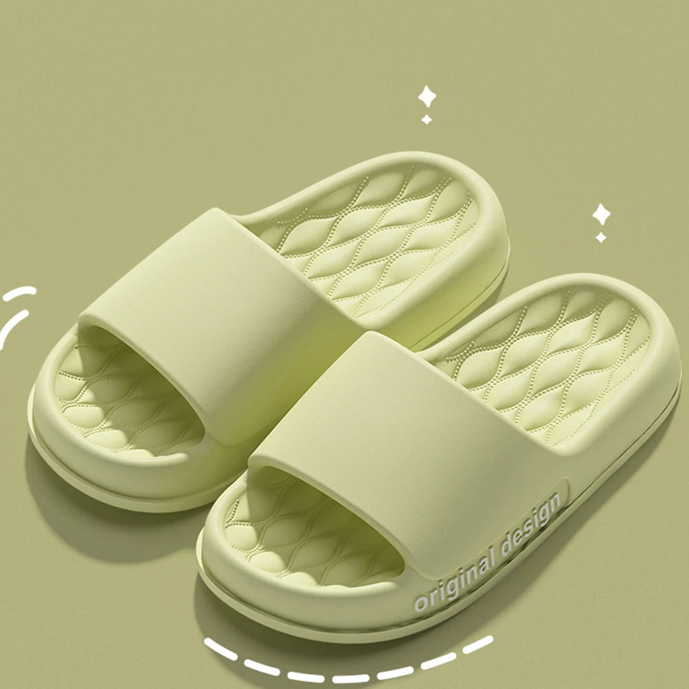 Bebealy Letter Women Slippers House Shower Bathroom Shoes EVA Beach Slides Fashion Soft Cloud Slippers Summer Women Sandals
