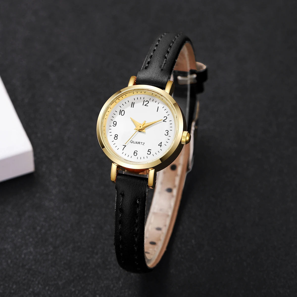 Fashion  Small Dial Women's Quartz Watch Ladies Leather Strap Wrist Watches Reloj Mujer（Without Box）