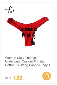 Women Sexy Custom Printing G string Underwear Cotton Panties for Lady Thongs Lingerie Underpant