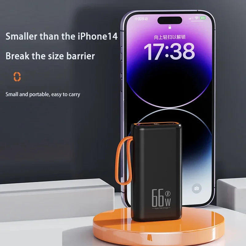 2025 Exquisite 30000mAh Power Bank 66W PD Fast Charging Portable Charger External Battery Pack Travel For iPhone Huawei Samsung