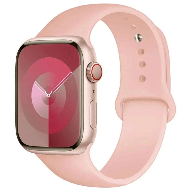 Silicone Band For Apple Watch strap 46mm 44mm 45mm 40mm 41mm 42-38mm 49mm sport bracelet iwatch series 11 10 9 8 7 6 5 SE Ultra3