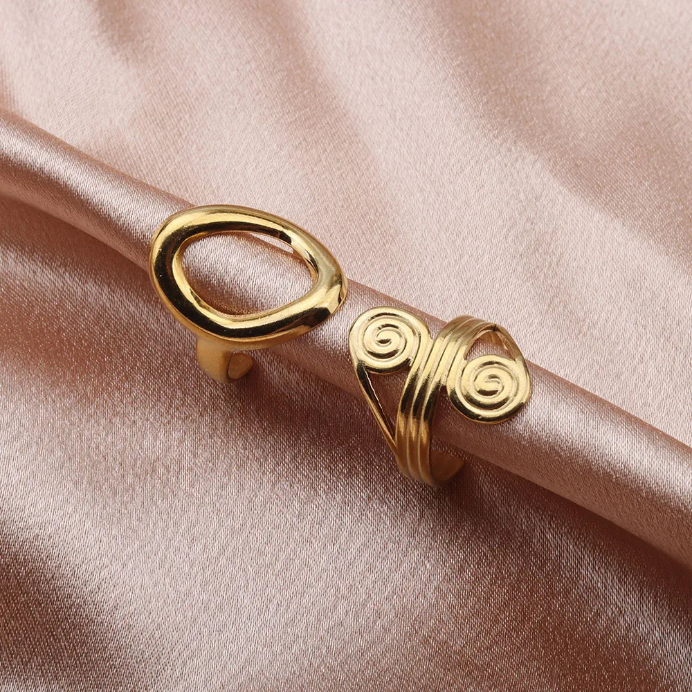10pcs/lot Wholesale Double Color Adjustable Open Mix Stainless Steel Ring Wedding Engagement Rings Lovers Couples Unisex Jewelry