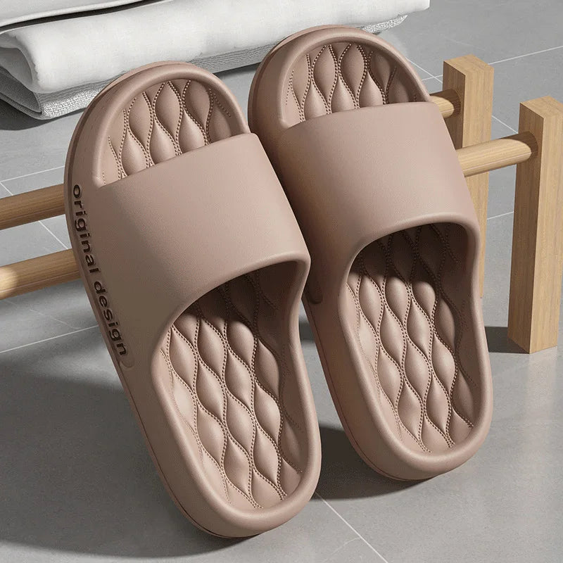 Bebealy Letter Women Slippers House Shower Bathroom Shoes EVA Beach Slides Fashion Soft Cloud Slippers Summer Women Sandals