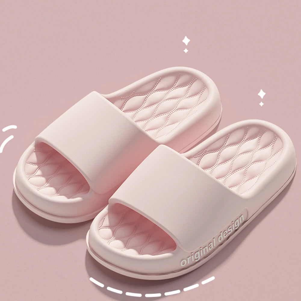 Bebealy Letter Women Slippers House Shower Bathroom Shoes EVA Beach Slides Fashion Soft Cloud Slippers Summer Women Sandals