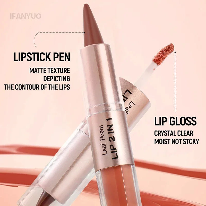 Tapered Lip Liner Lipstick Pen Matte Black Brown Velvet Lipstick Outline Contour Lipliner Water Mirror Moisturizing Lipgloss
