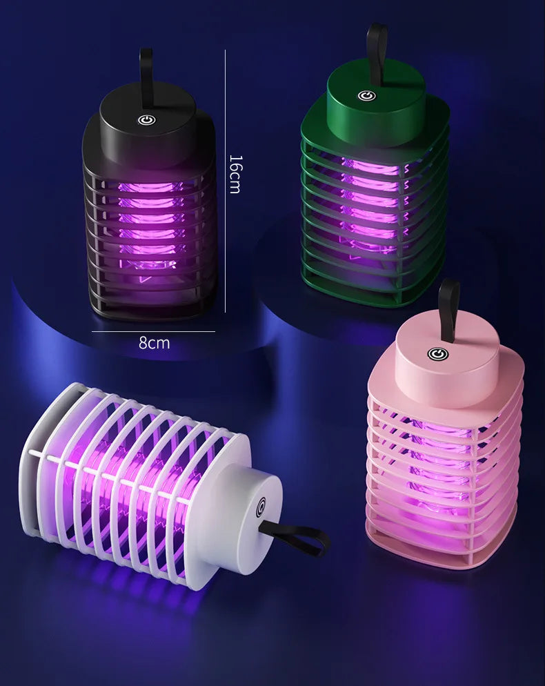 Electric Shock LED Mosquito Killer Lamp Indoor USB Rechargeable Portable Electric Fly Trap Mute Anti Mosquito Lamp