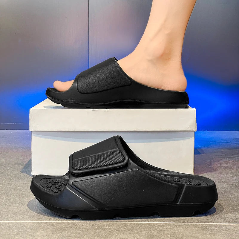 New Summer Men Massage Slippers Sides Indoor Outdoor Sandals Beach Casual Shoes Soft Sole Slides Men Flip-flops Men's Footwear
