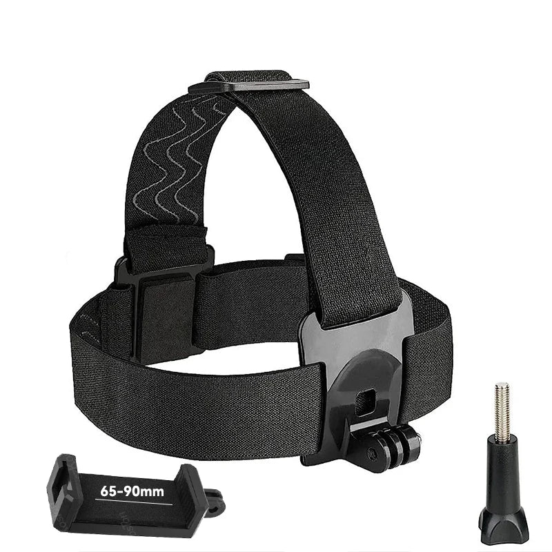 Adjustable Camera Headband Strap Kit For GoPro Hero 13 12 11 10 9 8 Insta360 X5 X4 DJI Action 6 5 AKASO SJCAM Phone Holder Vlog