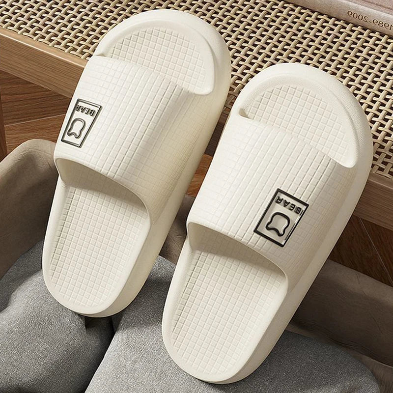 Fashion Summer Couple Non-slip Flat Slides Soft Cosy Seabeach Sandals Men's Slippers Women Casual Home Indoor Flip Flops