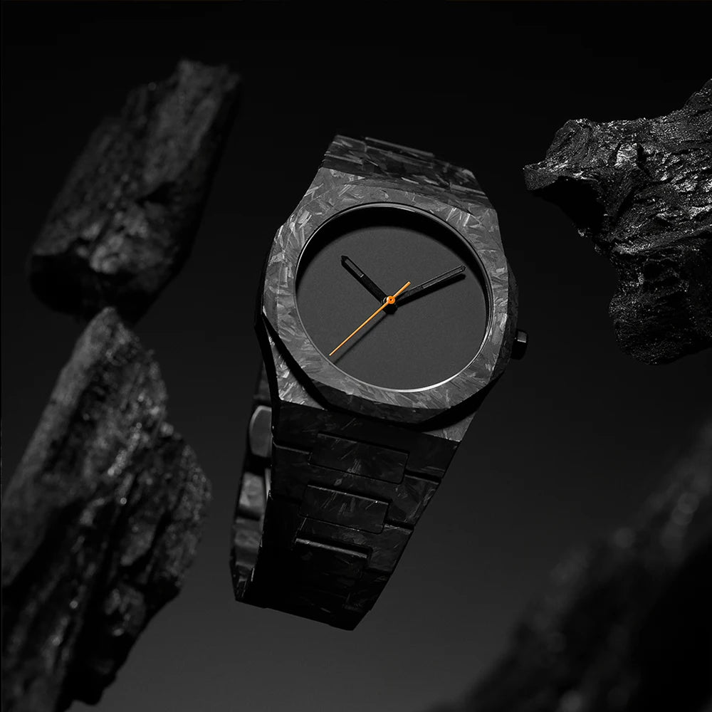 New Trend Fashion Classic Middle East Arabic Numeral Dial Quartz Watch Black Polycarbonate Marble Design Quartz Men's Watch