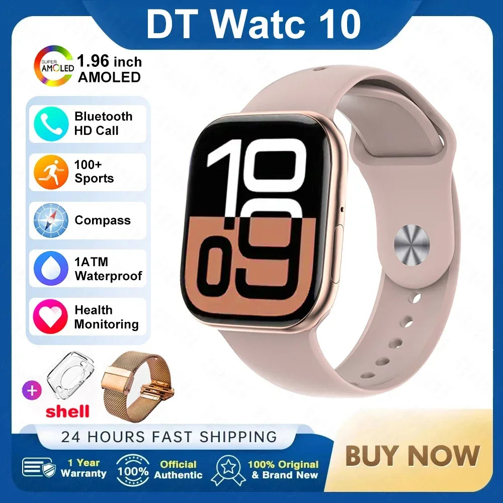 2026 New Original for Apple DT Watch 10 Smart Watch Men AMOLED 4GB Memory Music 3D Surround BT Call Waterproof smart watch Woman