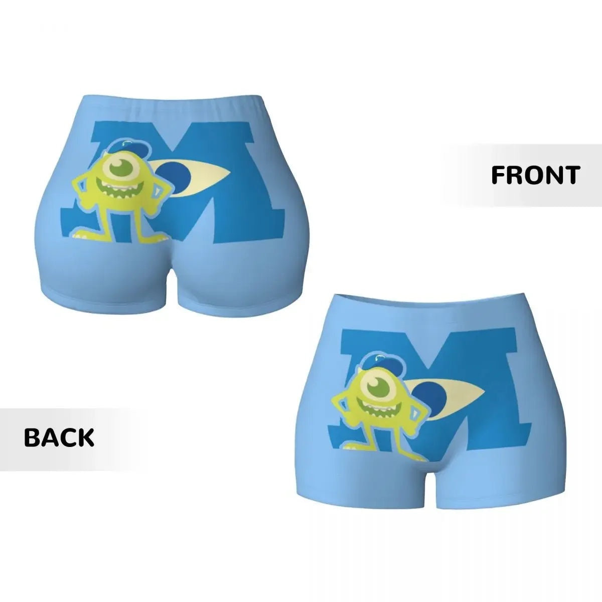 Custom Monsters University Mike M Logo Biker Running Gym Shorts for Women Athletic Workout Yoga Shorts