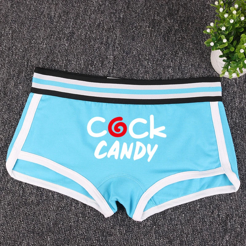 COCK CANDY Cotton Boy Shorts WIFE Gift Underwear for Women New Women Boxer Shorts Girl Panties Breathable Women's Intimates