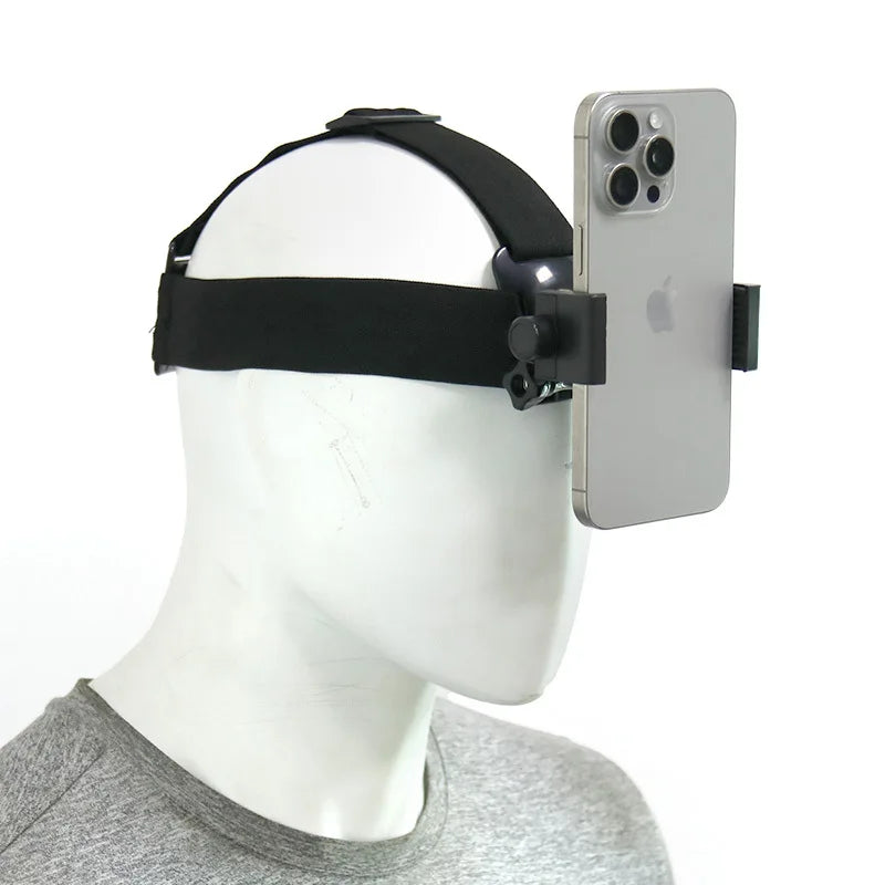 Comfortable Phone Head Strap Mount Adjustable Headband for Action Video Travel Vlog and Outdoor Adventure Recording
