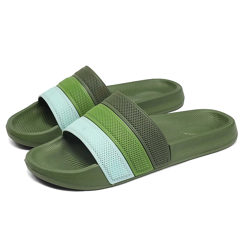 Men's Summer Outdoor Anti-slip Indoor Casual Beach Sandals Fashionable Flat Slippers Comfortable Breathable Slip-On Shoes