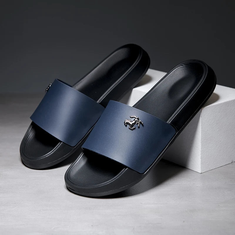 Men's Slide Sandals Soft Comfortable Non-Slip Slippers Indoor Outdoor Bathroom Beach Shoes Quick-Dry EVA Platform Lightweight