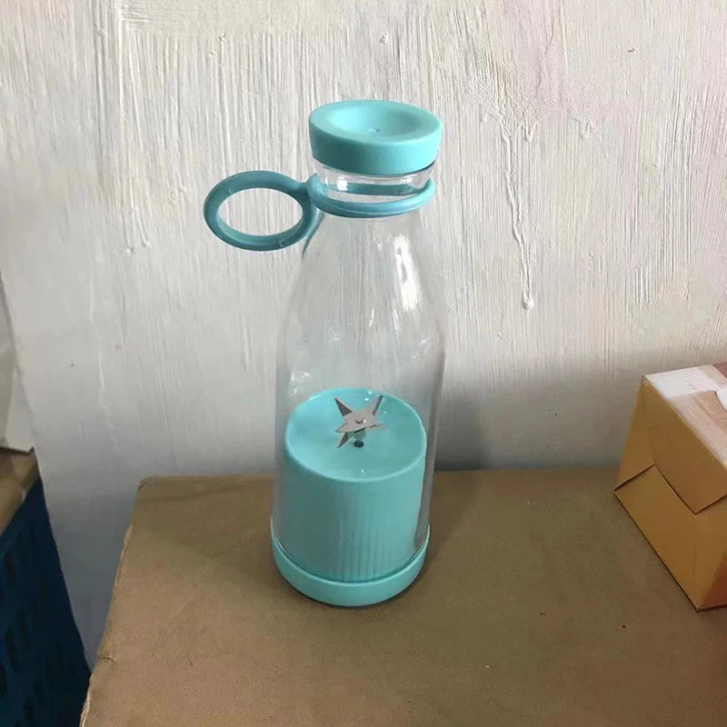 420ml Wine Bottle Electric Juicer Mini Portable Blender Fruit Mixers 6 Blades Charging Juicer Cup Small Household Juicer Blender