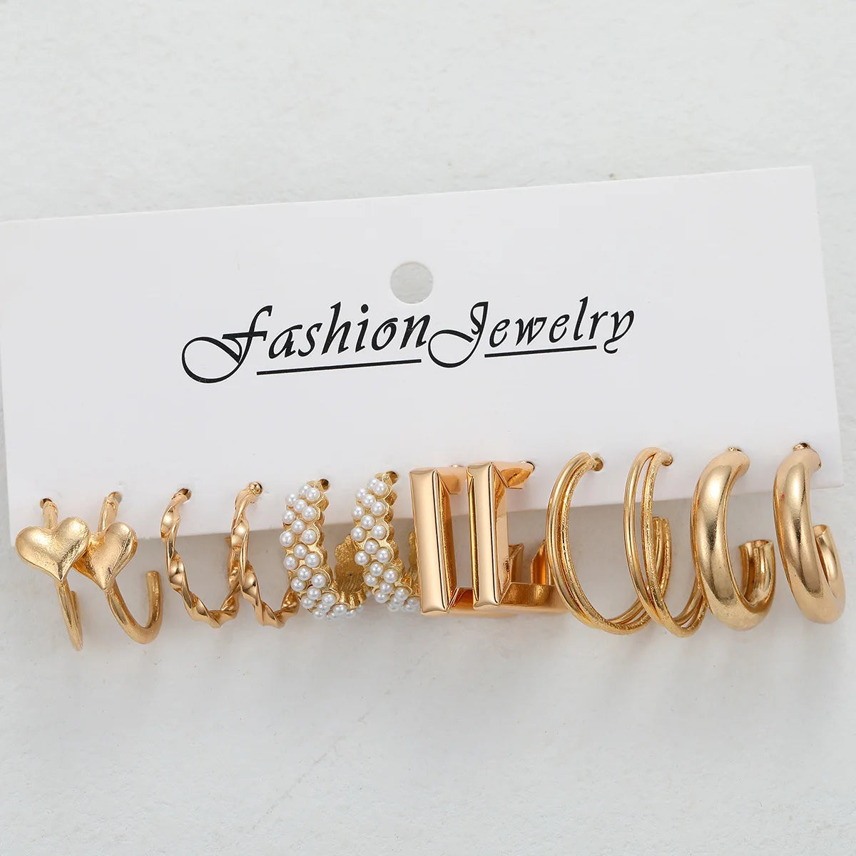 Gold Color Vintage Hoop Earrings Set for Women Boho Metal Circle Geometric Twist Pearl Dangle Earrings Trendy Jewelry Gifts 2023
