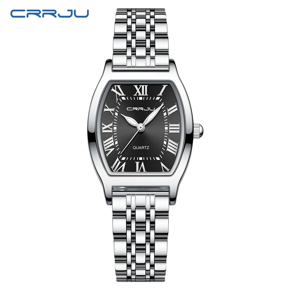 CRRJU Women Watches Creative Steel Dress Bracelet Wristwatches Ladies Square Waterproof Female Relogio Feminin