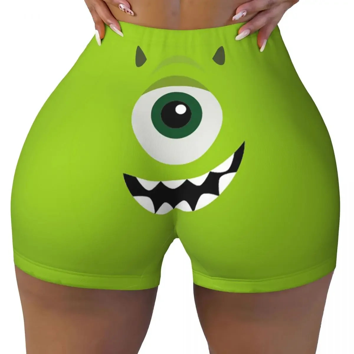 Custom Monsters University Mike M Logo Biker Running Gym Shorts for Women Athletic Workout Yoga Shorts