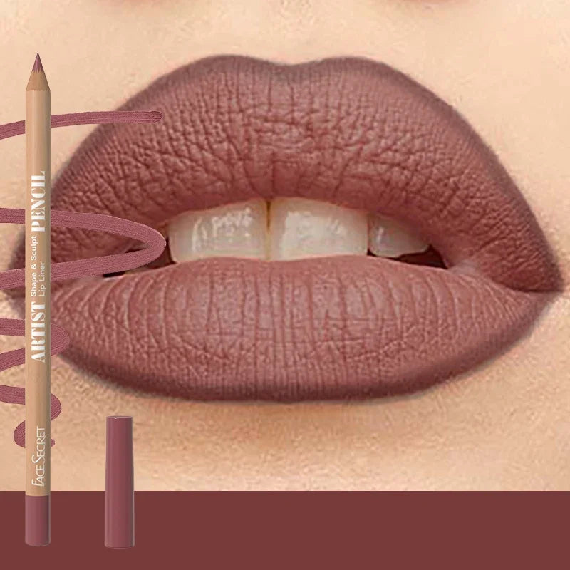 Face Secret 18 ColorLip Liner Pencil Weightless Precise With Super Soft Blendable Texture Matte Soft