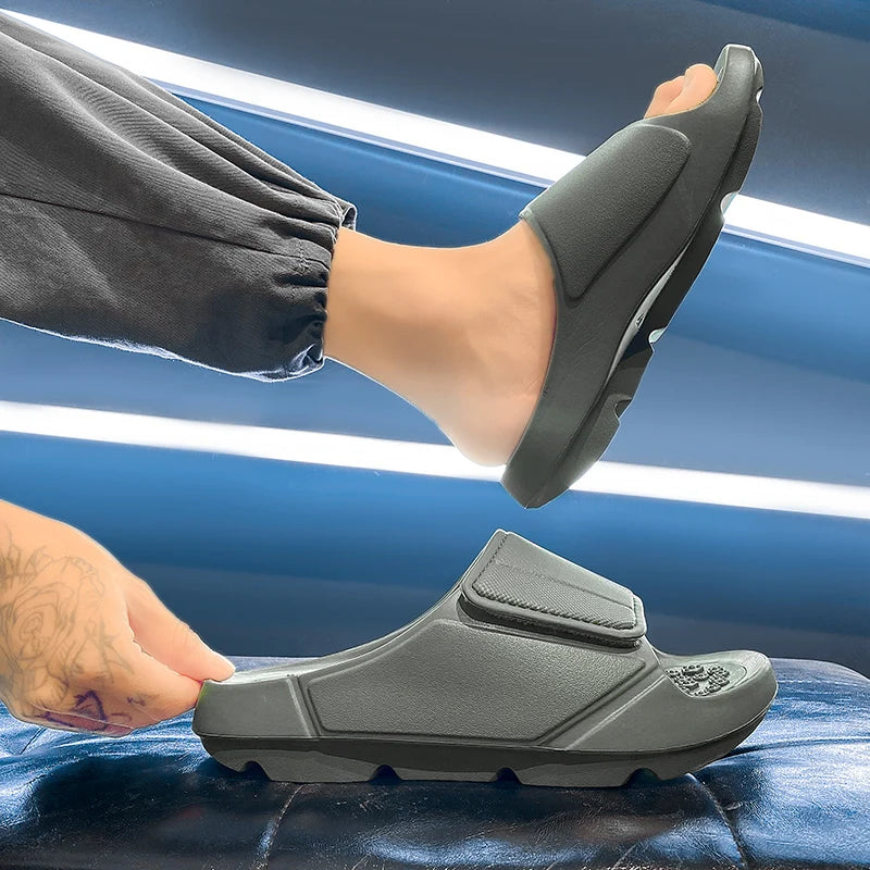 New Summer Men Massage Slippers Sides Indoor Outdoor Sandals Beach Casual Shoes Soft Sole Slides Men Flip-flops Men's Footwear