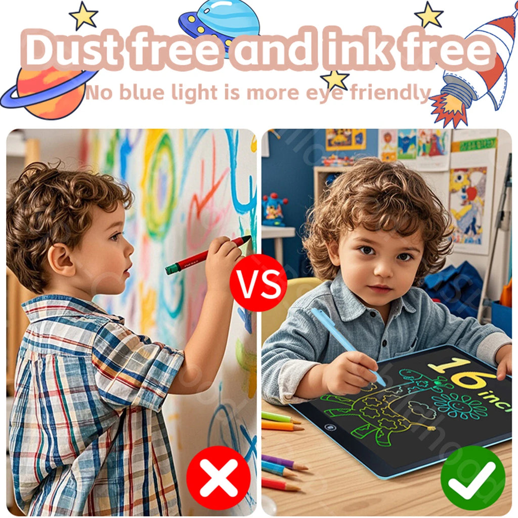 16 Inch LCD Writing Tablet Color Drawing Board Electronic Blackboard Doodle Handwriting Tablet Education Toys Kids Perfect Gifts
