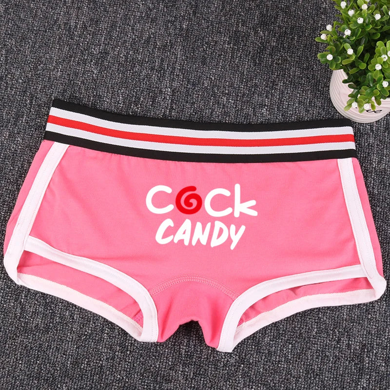 COCK CANDY Cotton Boy Shorts WIFE Gift Underwear for Women New Women Boxer Shorts Girl Panties Breathable Women's Intimates
