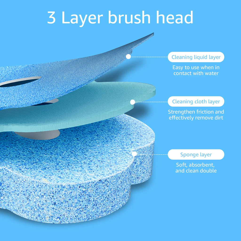 Disposable Toilet Bowl Cleaning Wand Kit Practical Toilet Bowl Brush with Replaceable Brush Head Multi-role Bathroom Accessories