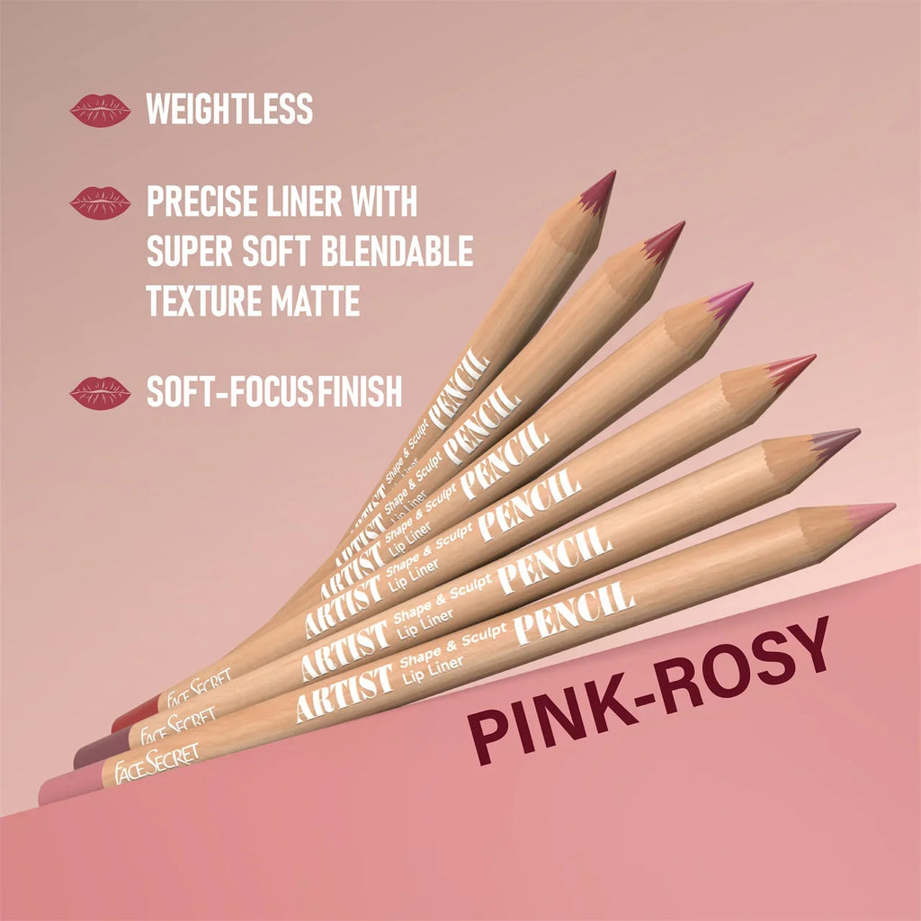 Face Secret 18 ColorLip Liner Pencil Weightless Precise With Super Soft Blendable Texture Matte Soft