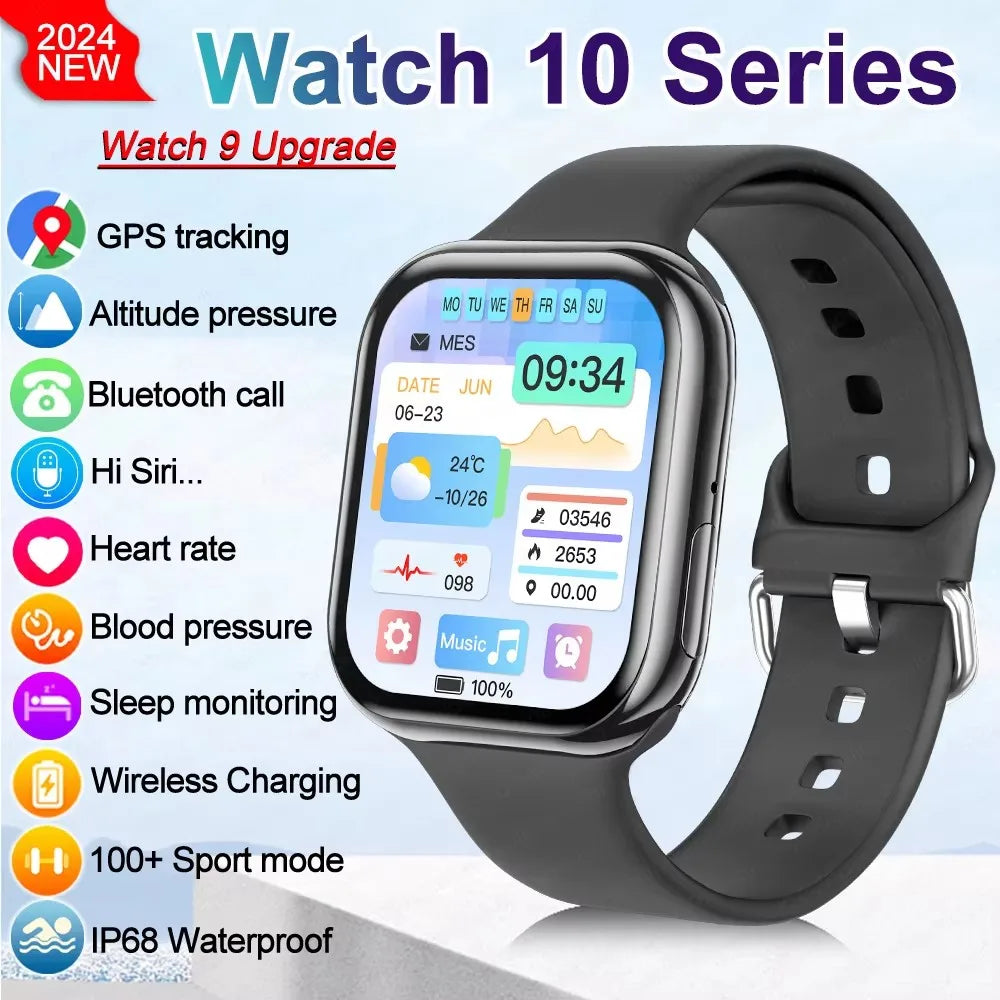 New Watch 10 Smart Watch Men Body Temperature BT Call NFC Always on Display GPS Sport Watches Women Smartwatch For Apple Android