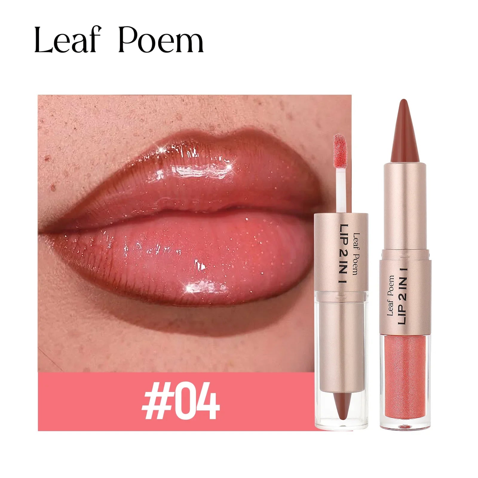 2 in1 Tapered Gradient Lipliner Pen Nude Brown Mirror Glass Lip Gloss Matte Lip Liner Waterproof Lip Contour Non Stick Makeup