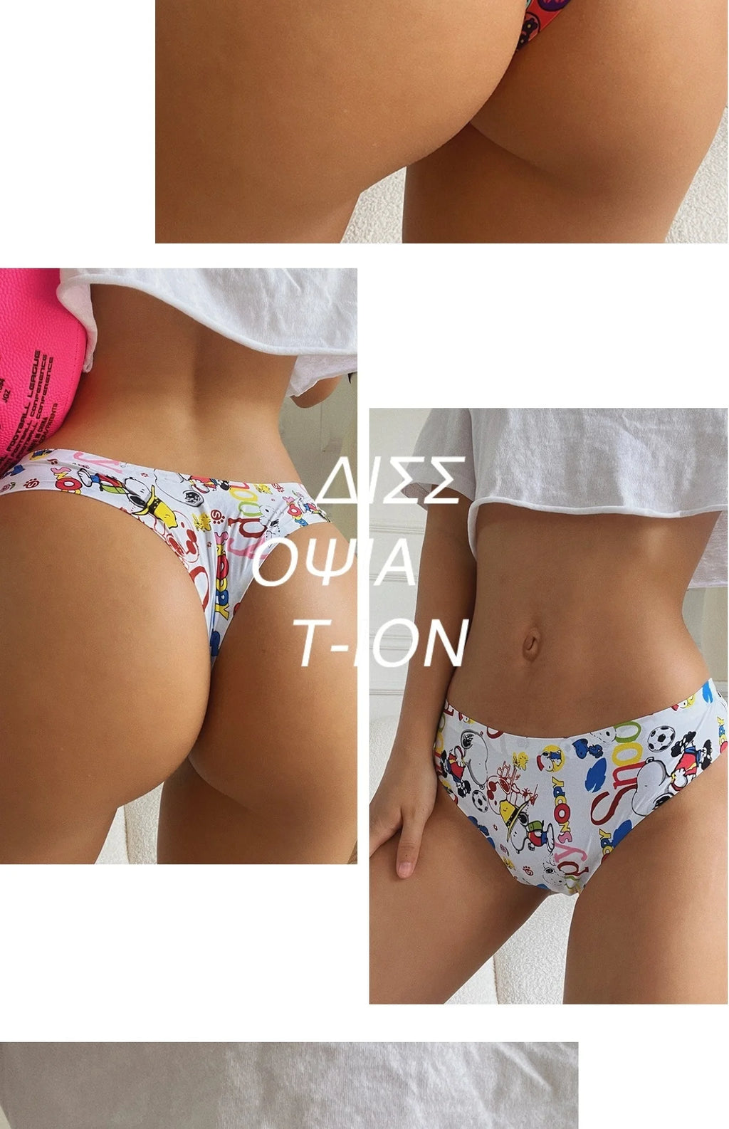 SP&CITY Graffiti Printed Ice Silk Sexy Thong Low Waist Sports Sexy Women's Underwear Fitness Traceless Panties Seamless Briefs