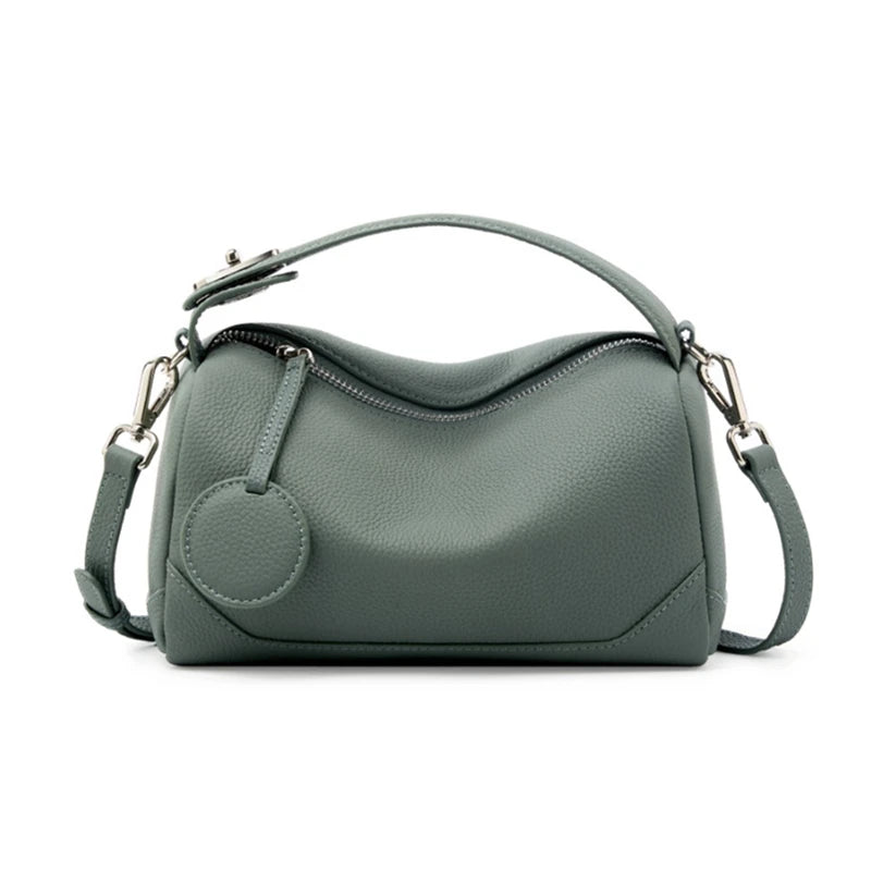 Burminsa Cowhide Genuine Leather Pillow Shoulder Crossbody Bags For Women 2026 Luxury Designer Top Handle Tote Ladies Handbags
