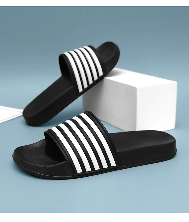 Men's Slides Sandals EVA Foam Comfortable Non-Slip Women's Massage Slippers for Beach Pool House Indoor Outdoor Shower