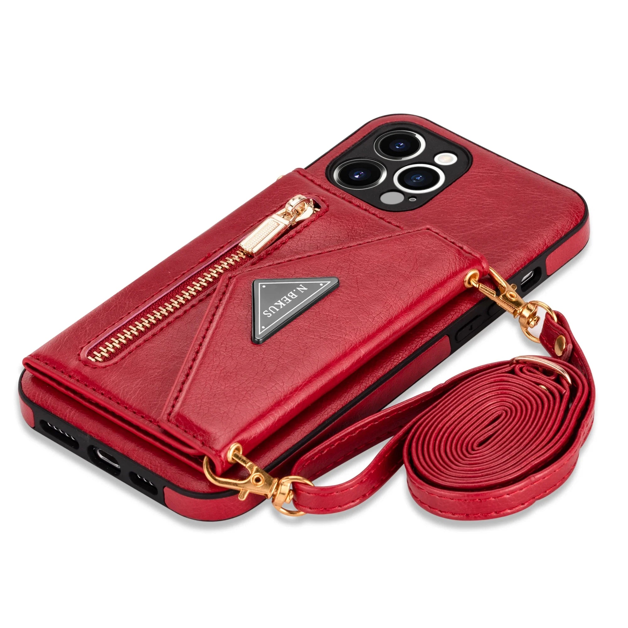 Zipper Wallet for IPhone 15 14 13 16 17 Air Pro Max 12 Mini 11 Plus Case with Card Holder Lanyard Strap Crossbody Leather Cover