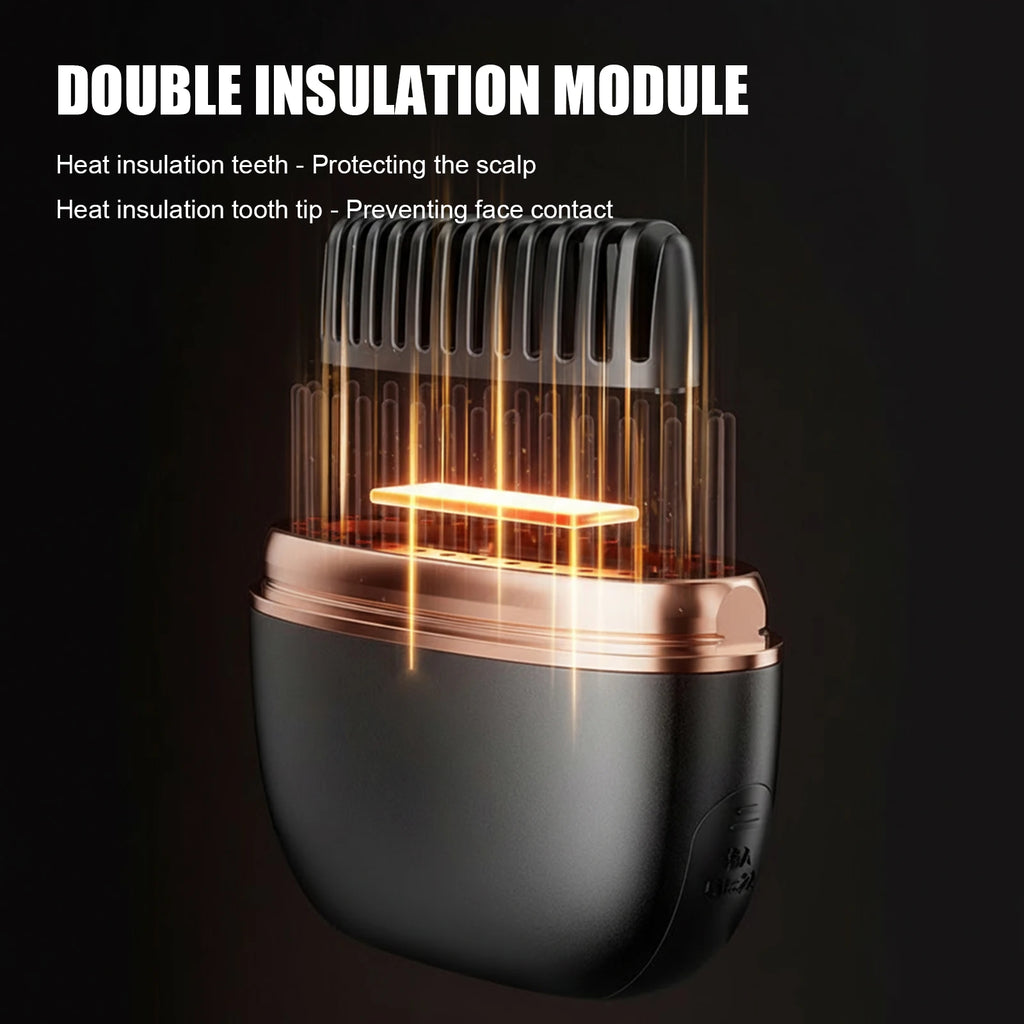 Electric Heating Straightener Portable Hair Straightener Brush Anti-Scald Shel Cordless Rechargeable Straightener For Women Men