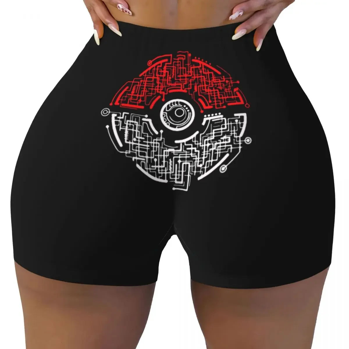 Custom Kawaii Pikachus Anime Volleyball Biker Gym Shorts for Women Athletic Workout Yoga Shorts