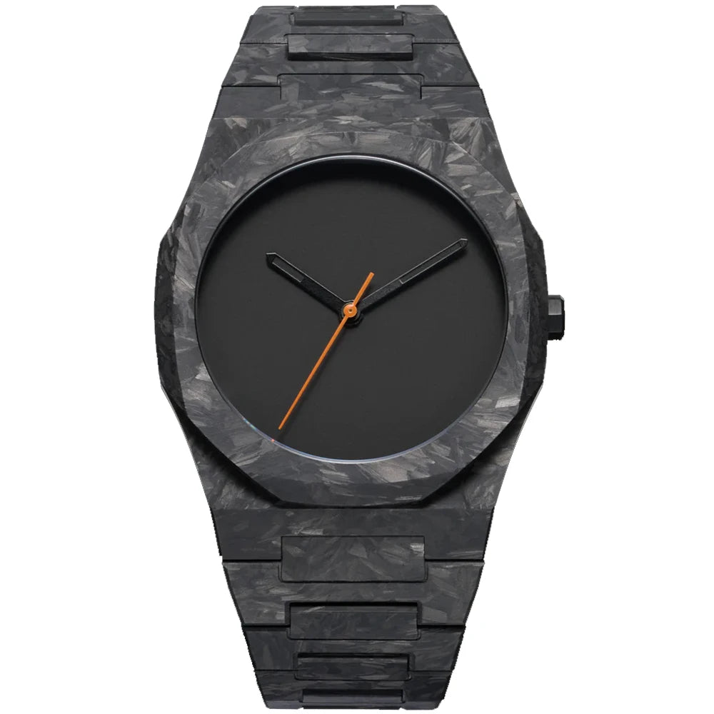New Trend Fashion Classic Middle East Arabic Numeral Dial Quartz Watch Black Polycarbonate Marble Design Quartz Men's Watch
