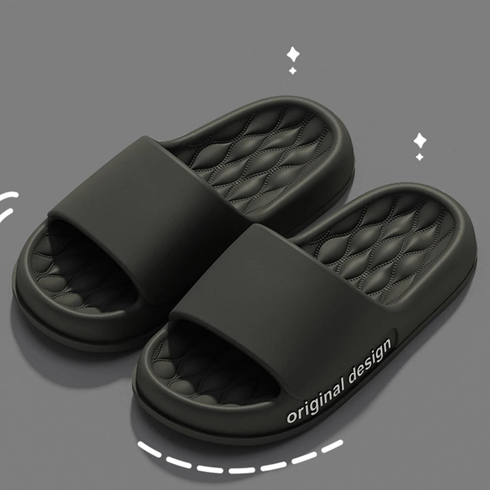 Bebealy Letter Women Slippers House Shower Bathroom Shoes EVA Beach Slides Fashion Soft Cloud Slippers Summer Women Sandals