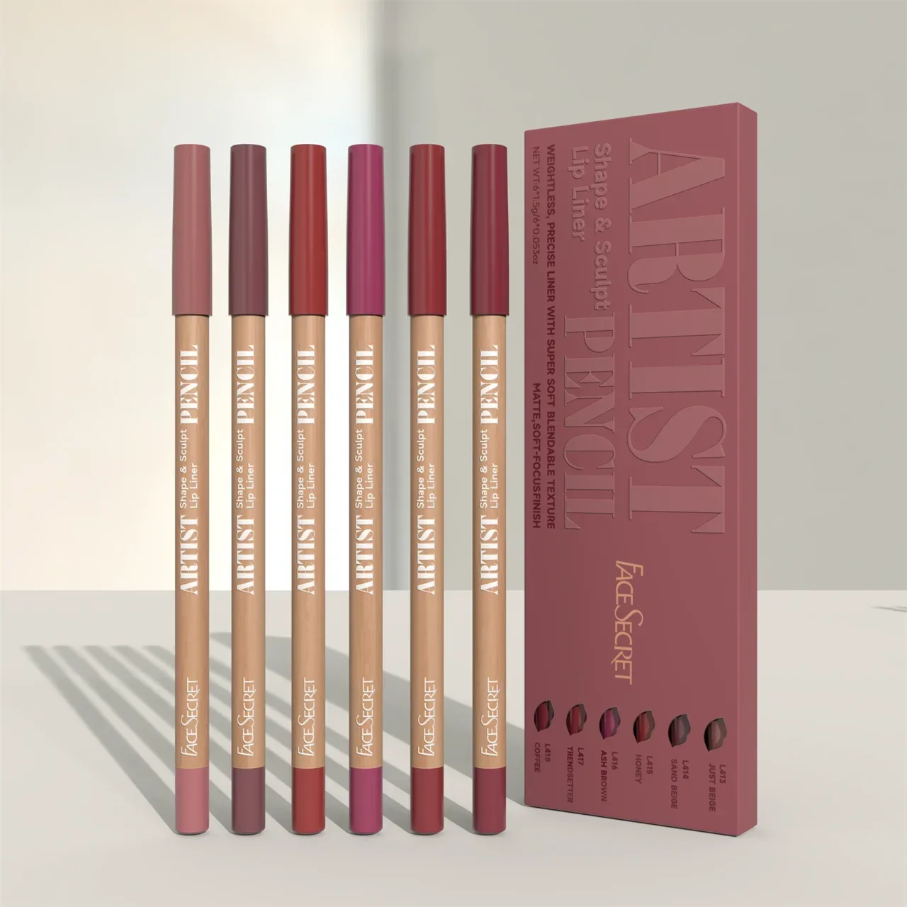 6pcs/set Lip Liner Pen 6 Colors Waterproof And Sweat-proof Not Easy To Fade Non-stick Cup Nude Lipstick Pencil SET