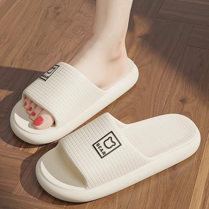 Fashion Summer Couple Non-slip Flat Slides Soft Cosy Seabeach Sandals Men's Slippers Women Casual Home Indoor Flip Flops