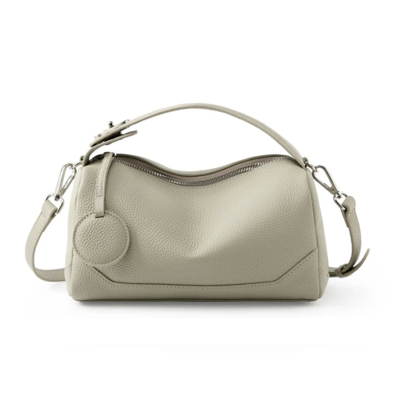 Burminsa Cowhide Genuine Leather Pillow Shoulder Crossbody Bags For Women 2026 Luxury Designer Top Handle Tote Ladies Handbags