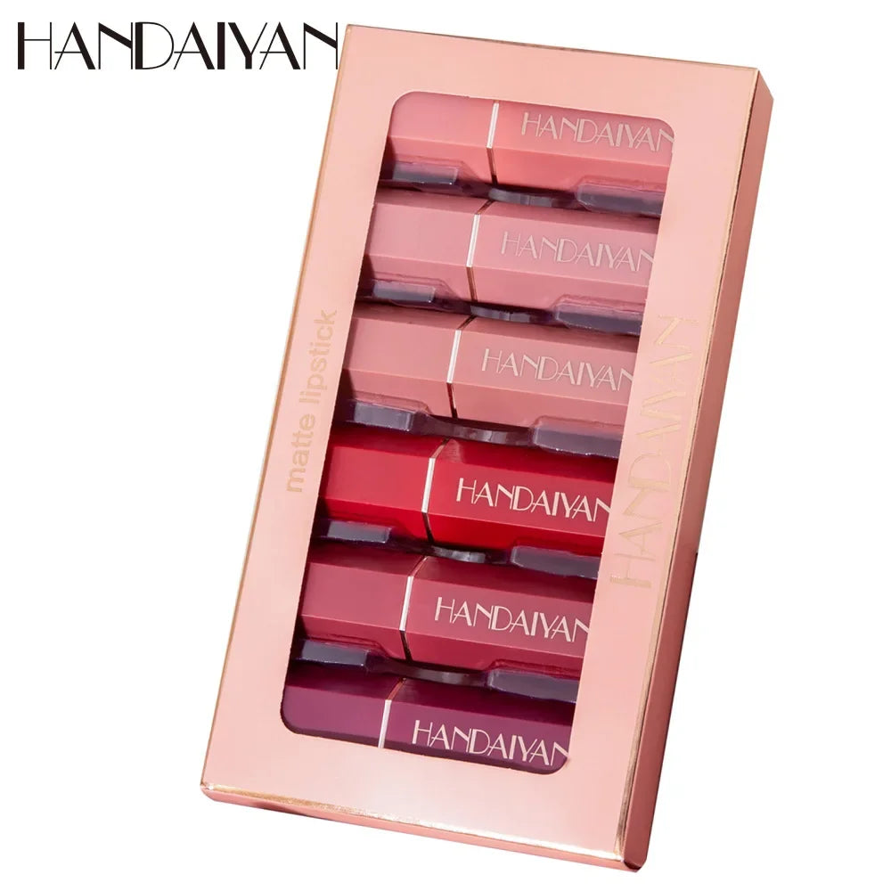 6PC/Set Matte Velvet Lip Gloss Waterproof Long-lasting Liquid Lipstick Cosmetic Beauty Keep 24 Hours Makeup