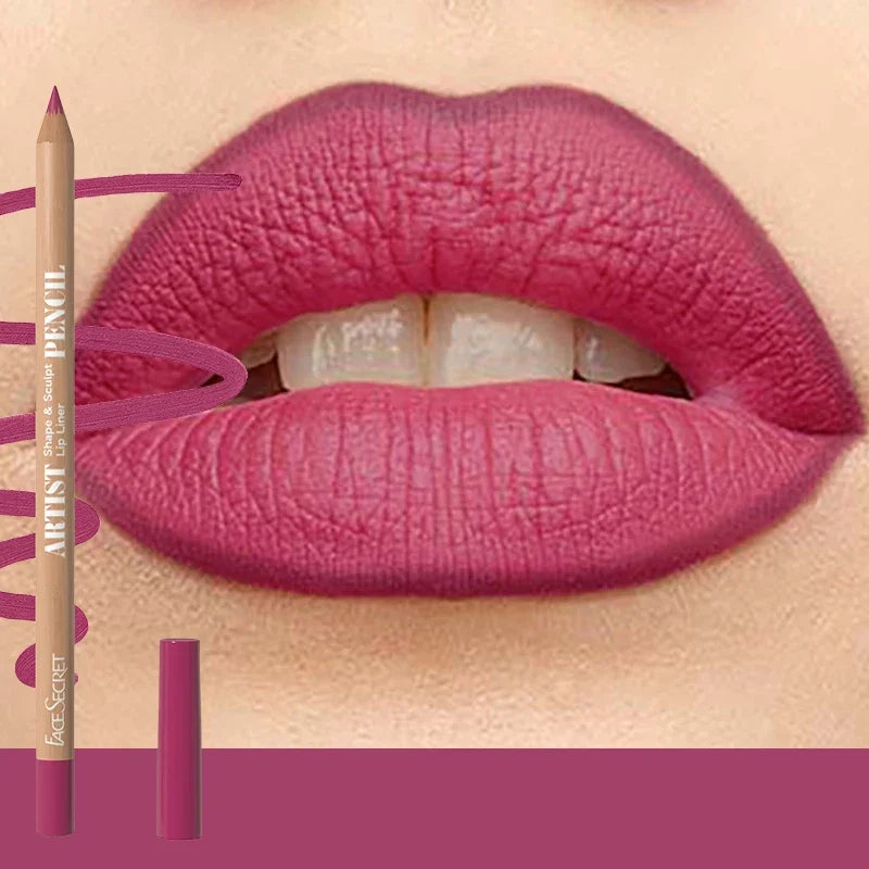 Face Secret 18 ColorLip Liner Pencil Weightless Precise With Super Soft Blendable Texture Matte Soft