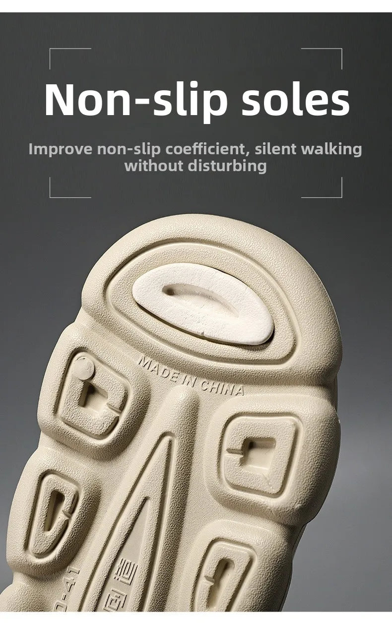 Men Thick Sole Summer Beach Slides Bathroom Anti Slip Slipper Soft Sandals Simplicity Ultra Light Letter Shoes Men Slippers