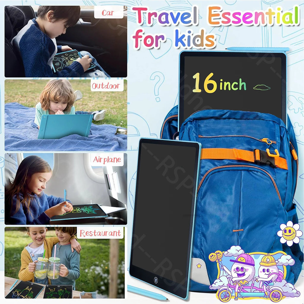 16 Inch LCD Writing Tablet Color Drawing Board Electronic Blackboard Doodle Handwriting Tablet Education Toys Kids Perfect Gifts