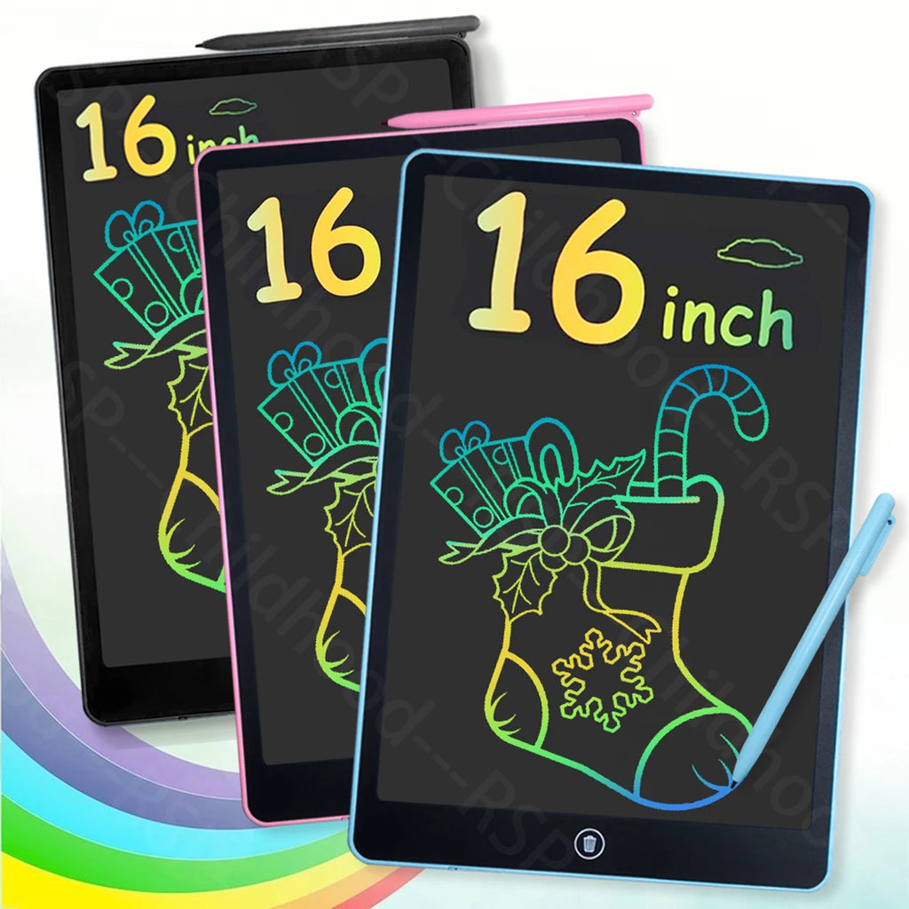 16 Inch LCD Writing Tablet Color Drawing Board Electronic Blackboard Doodle Handwriting Tablet Education Toys Kids Perfect Gifts