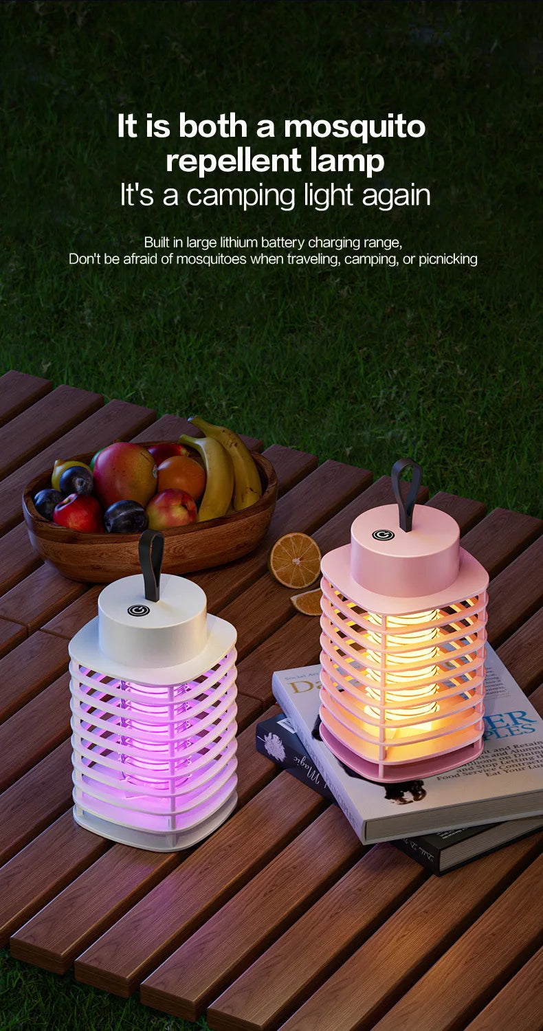 Electric Shock LED Mosquito Killer Lamp Indoor USB Rechargeable Portable Electric Fly Trap Mute Anti Mosquito Lamp